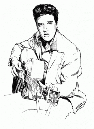 Elvis Presley Coloring Pages - Bestofcoloring.com