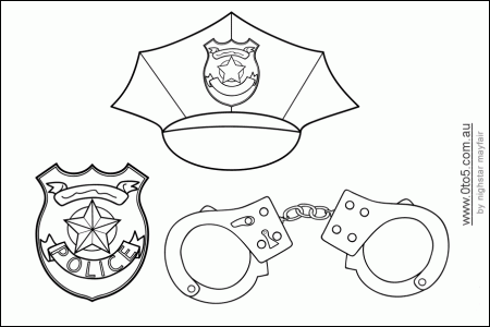 Police Badge Coloring Sheet - Coloring Pages for Kids and for Adults