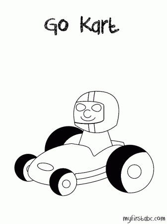 Go Kart Coloring Page - My First ABC