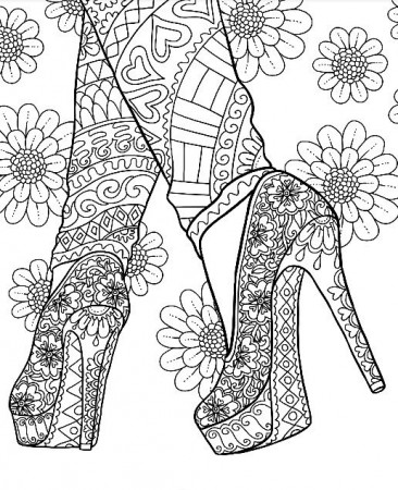 High Heel Shoes Stilettos coloring page on ColorMattersApp (With ...