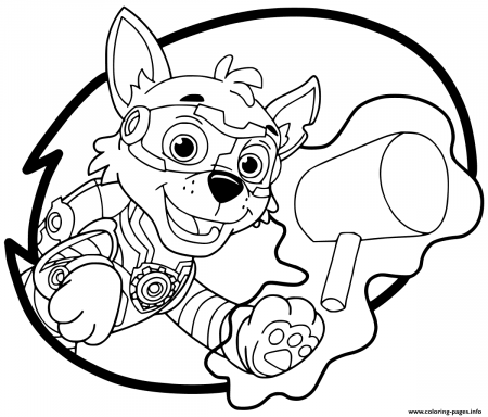 Mighty Pups Rocky Coloring Pages Printable
