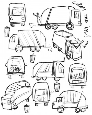 Garbage Truck Sketch at PaintingValley.com | Explore collection of ...