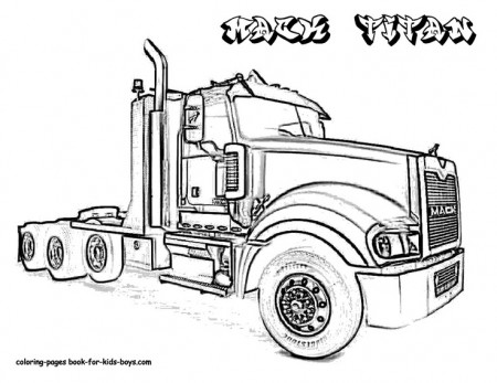 semi truck coloring truck - Clip Art Library