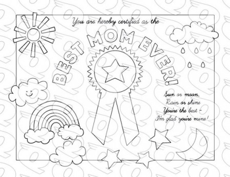 Certified Best Mom Ever Coloring Page Certificate | Etsy Australia