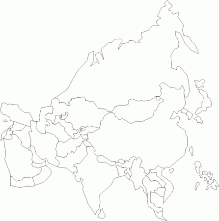 Asia Continent Map Outline Printable (Page 6) - Line.17QQ.com
