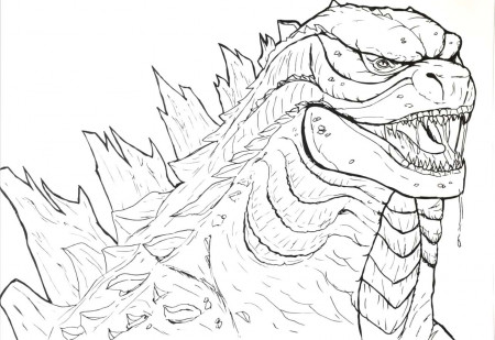 Coloring page Godzilla Detailed drawing Print Free