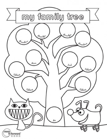 Family trees coloring pages download and print for free