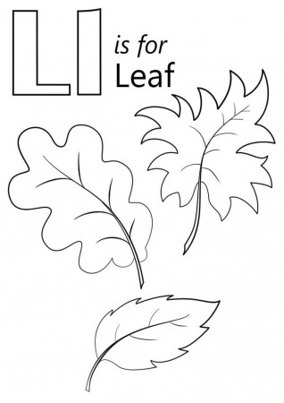 Leaf Letter L Coloring Page - Free Printable Coloring Pages for Kids