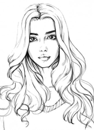 Wavy hair coloring book to print and online