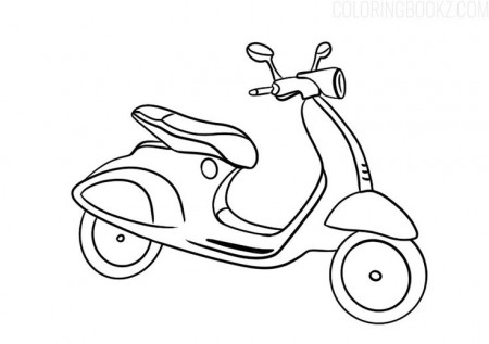 Scooter Motorcycle Coloring Page - Coloring Books #coloringbook  #coloringbooks #coloringbookz #coloringpage #c… | Scooter motorcycle,  Coloring books, Coloring pages