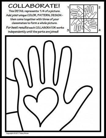 Radial Symmetry COLLABORATIVE KINDNESS Activity Coloring Page  #kindnessnation | Art classroom, Kindness activities, Elementary art  projects