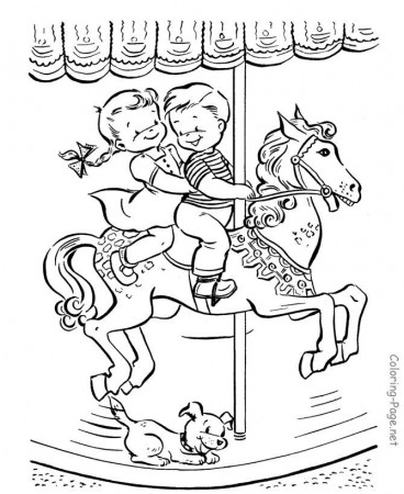 Horse Coloring Page - Merry-go-round | Carousels | Pinterest ...