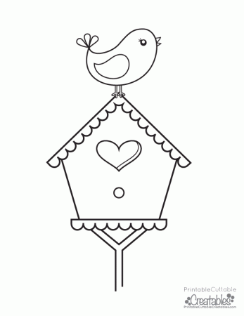 Bird House Coloring Page - Coloring Pages For All Ages