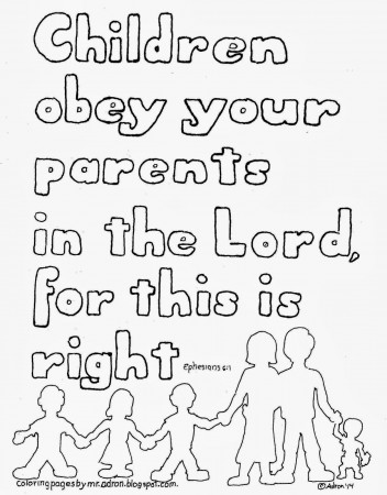 Coloring Pages for Kids by Mr. Adron: Children Obey Your Parents ...