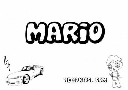 kids name coloring pages, Mario boy name to color