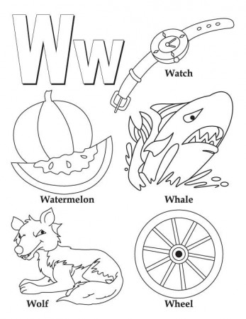 Letter W - Abc Coloring Book Page