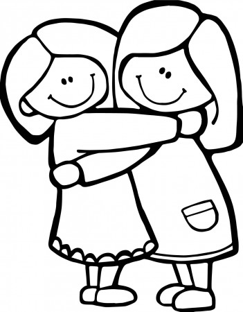 cool Best Friends Girl Mother Hug Coloring Page | Friends hugging, Coloring  pages for kids, Coloring pages