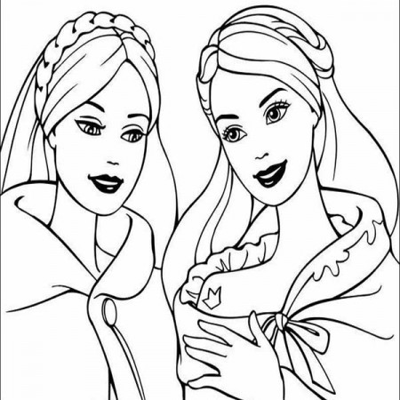 Barbie Princess And Her Best Friend Coloring Page : Coloring Sun