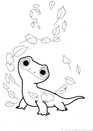 Bruni The Salamander Coloring Pages (Frozen 2) – Cristina is Painting