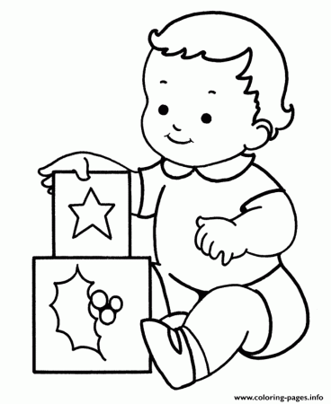 Baby With Blocks Coloring Pages Printable