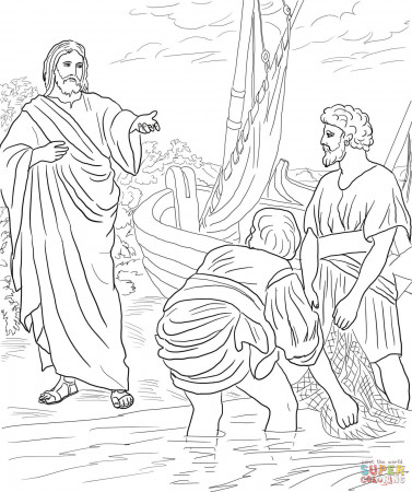 Jesus Calls the First Disciples coloring page | Free Printable Coloring  Pages