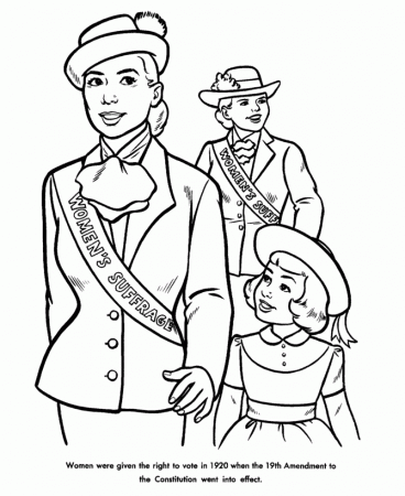 USA-Printables: Women's Suffrage coloring sheet - American History 