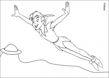 Pix For > Peter Pan And Wendy Flying Coloring Pages