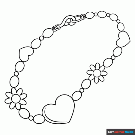 Bracelet Coloring Page | Easy Drawing ...