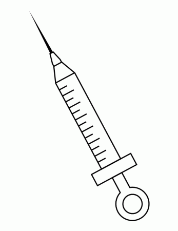Printable Syringe Coloring Page