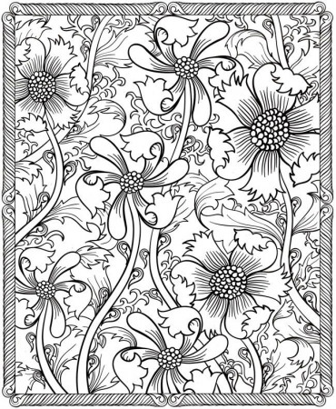 Coloring Pages For Adults Flowers #3098 Adult Flower Coloring ...