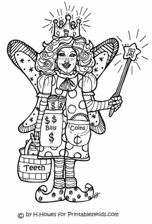 Tooth Fairy Coloring Page : Printables for Kids – free word search ...