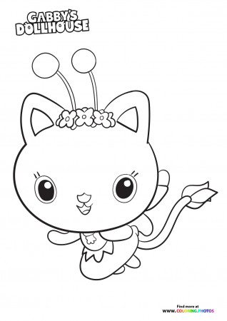 Kitty Fairy - Gaby's Dollhouse - Coloring Pages for kids