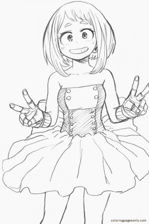 Uraraka Coloring Pages - Coloring Pages For Kids And Adults