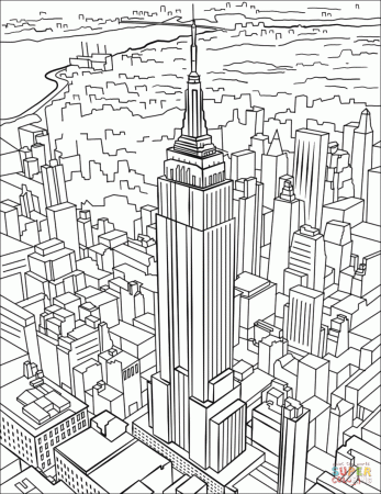Empire State Building coloring page | Free Printable Coloring Pages