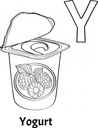 Yogurt Letter Y Coloring Page - Free Printable Coloring Pages for Kids