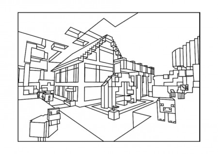 printable coloring pages minecraft a minecraft house coloring page ...