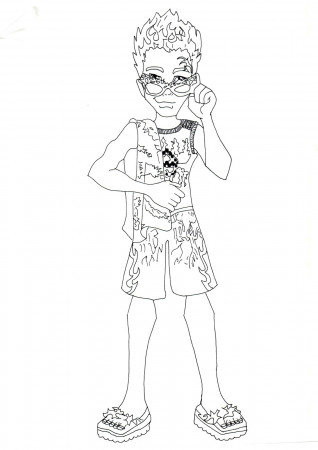 Free Printable Monster High Coloring Pages: Holt Hyde Swimsuit Coloring  Sheet