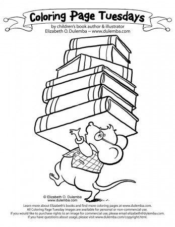dulemba: Coloring Page Tuesday - Library Mouse | Coloring pages, Colouring  pages, Coloring books