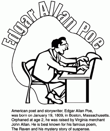 Edgar Allan Poe Coloring Page | crayola.com