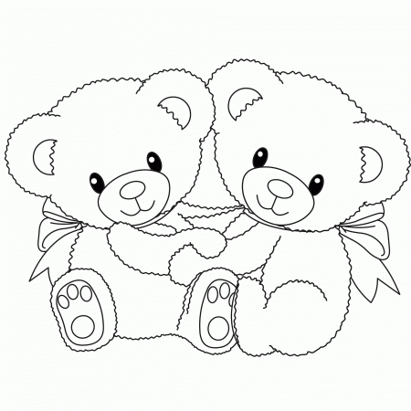 Free Coloring Pages Of Teddy Bear With 4 Heart - VoteForVerde.com