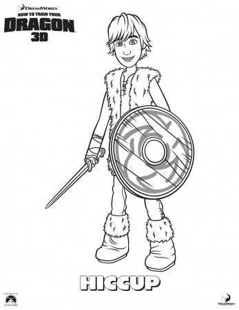 HOW TO TRAIN YOUR DRAGON coloring pages - Hiccup