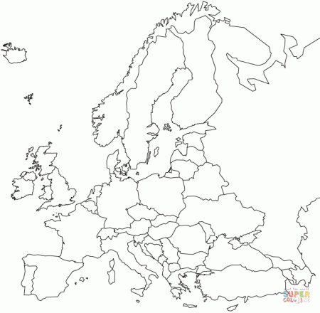 Europe Map Coloring Map