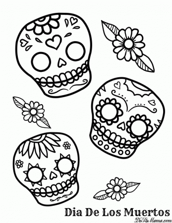 11 Pics of Easy Skull Coloring Pages - Easy to Draw Sugar Skull ...