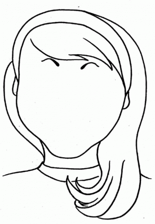Girl with Diamond Type of Face Coloring Page | Coloring Sun