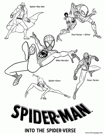 Print Spider Man Into the Spider Verse movie coloring pages | Spiderman  coloring, Coloring pages, Birthday coloring pages