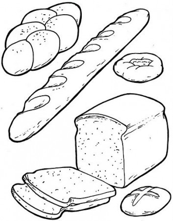 breads coloring | Fruit coloring pages, Coloring pages, Food coloring pages