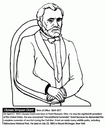 U.S. President Ulysses S. Grant Coloring Page | crayola.com