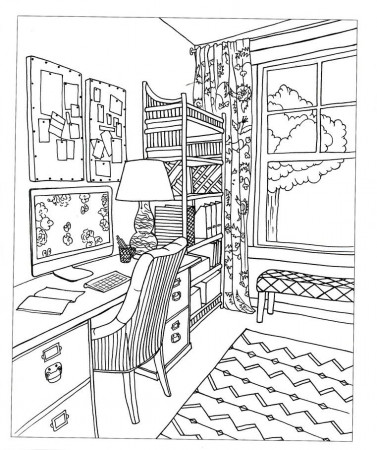The Inspired Room Coloring Book: Creative Spaces to Decorate as you Dream |  Detailed coloring pages, Coloring book pages, Space coloring pages