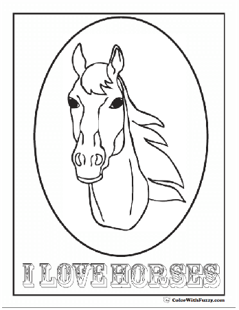 Wild Horse Coloring Page: I Love Horses