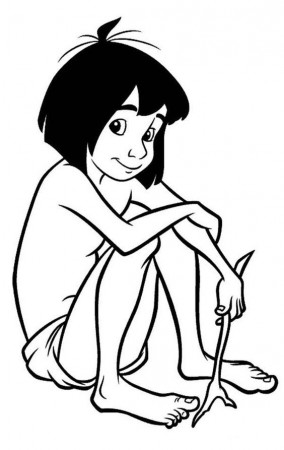 Mowgli from The Jungle Book Coloring Page | Barretts 1st birthday ...